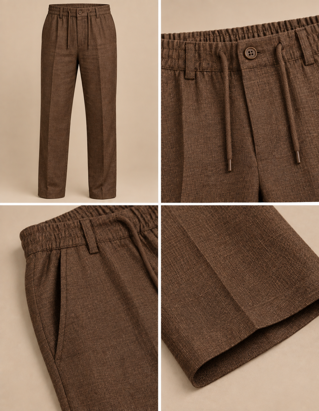 Brown Linen Shirt & Pant Set