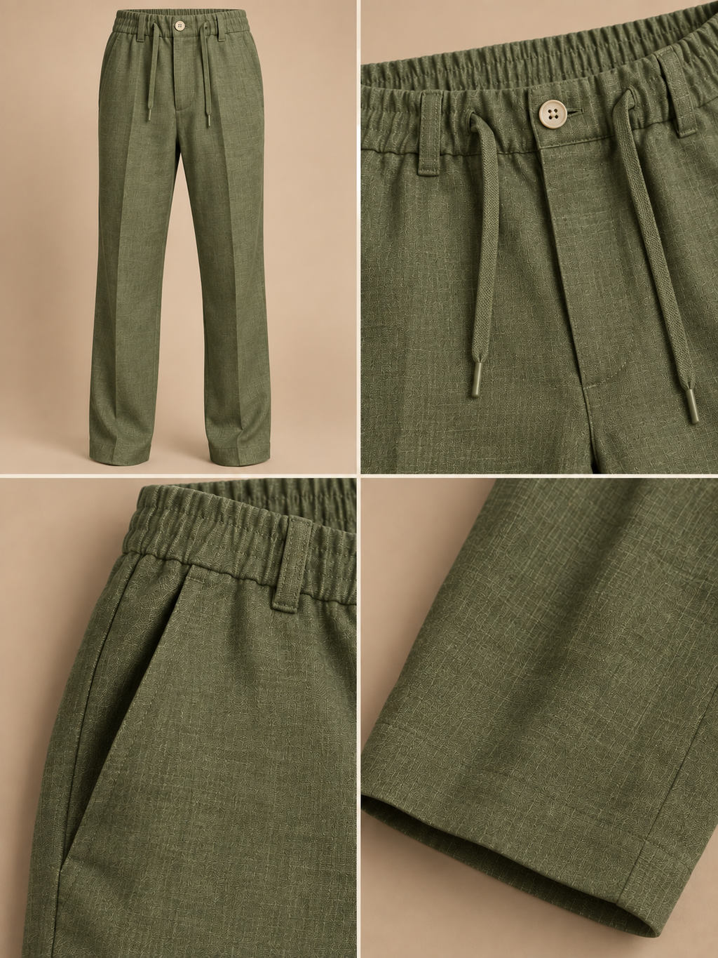 Green Linen Shirt & Pant Set