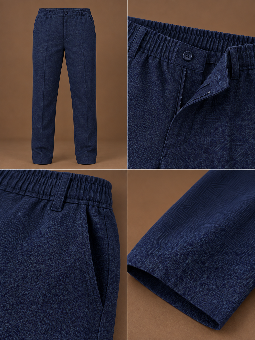 Navy Linen Half Sleeve Shirt & Pant Set