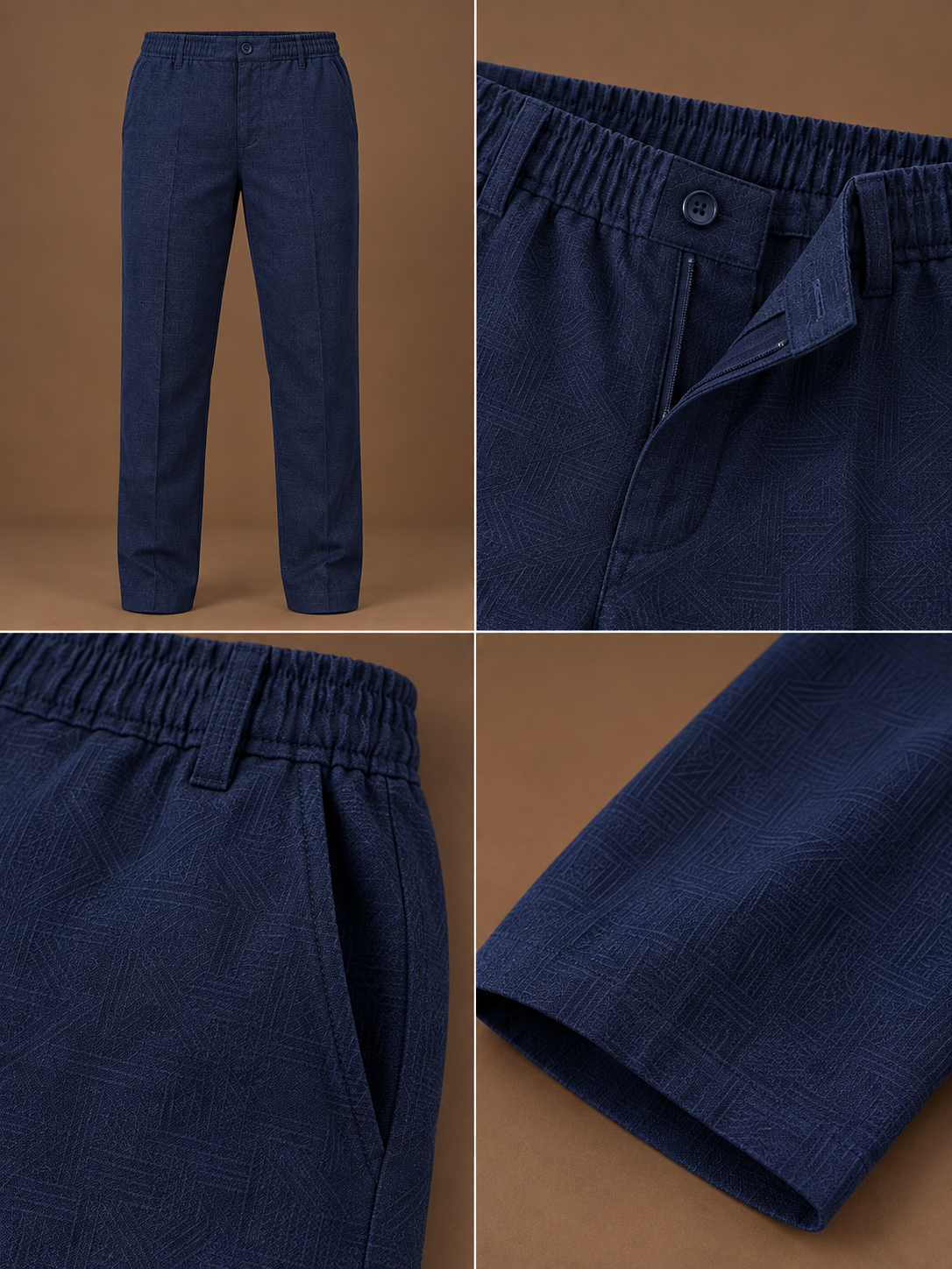 Navy Linen Half Sleeve Shirt & Pant Set