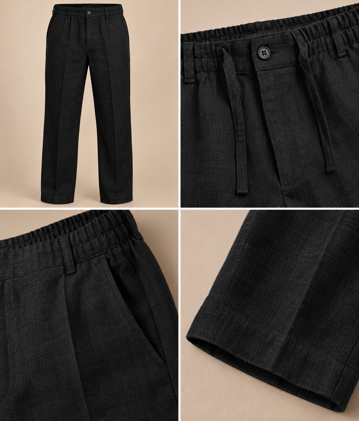 Black Linen Shirt & Pant Set